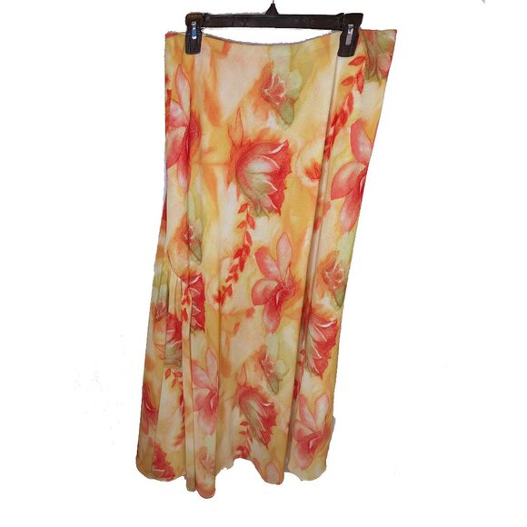 Urban Haggar yellow and orange floral flowing skirt Size 14 - Picture 1 of 5